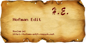 Hofman Edit névjegykártya